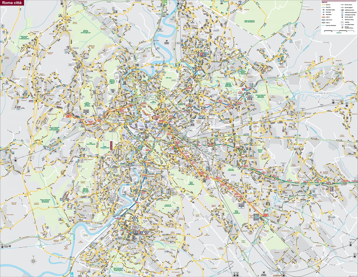 Řím Itálie autobusem mapě