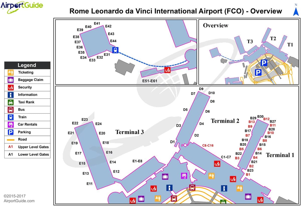 leonardo da vinci mezinárodní letiště mapě