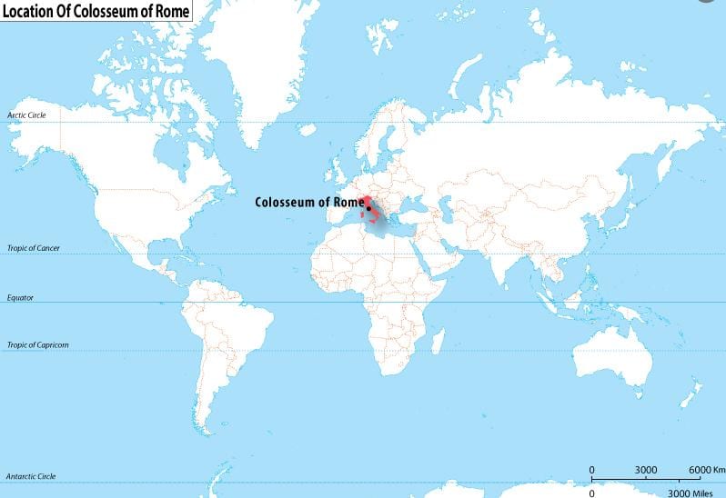 Řím Itálie na mapě světa