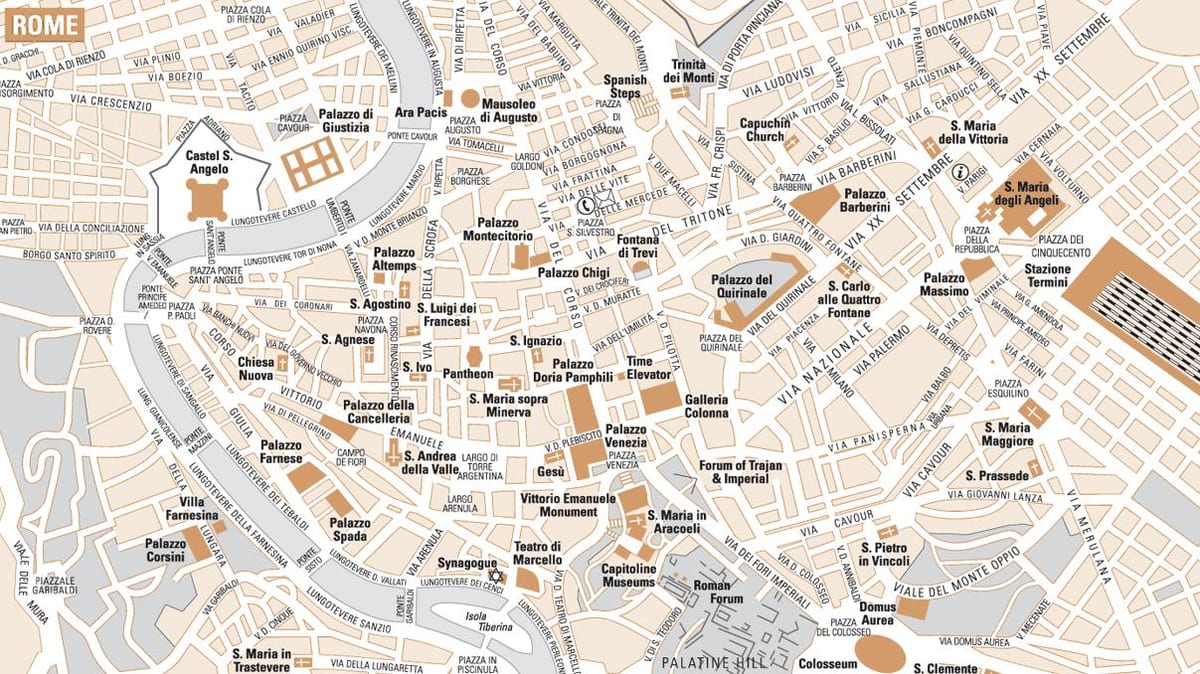 Mapa Říma muzeum 