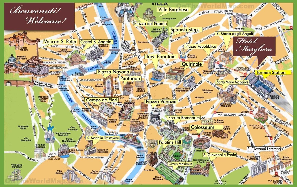 památky v Řím mapě
