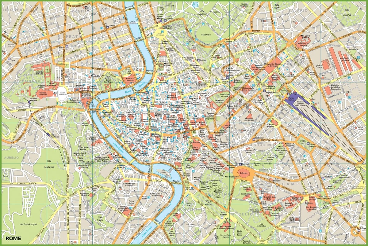 Řím cestovní mapa