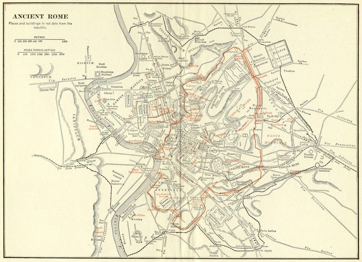 vintage mapa Říma