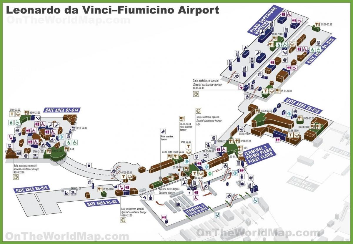 leonardo da vinci-fiumicino letiště mapě