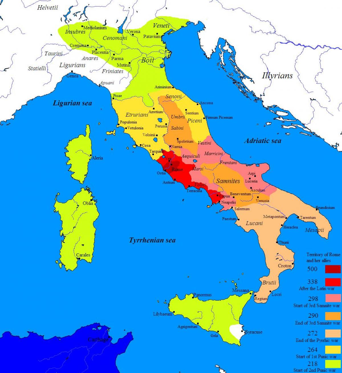 Mapa starověkého Říma a okolních oblastí