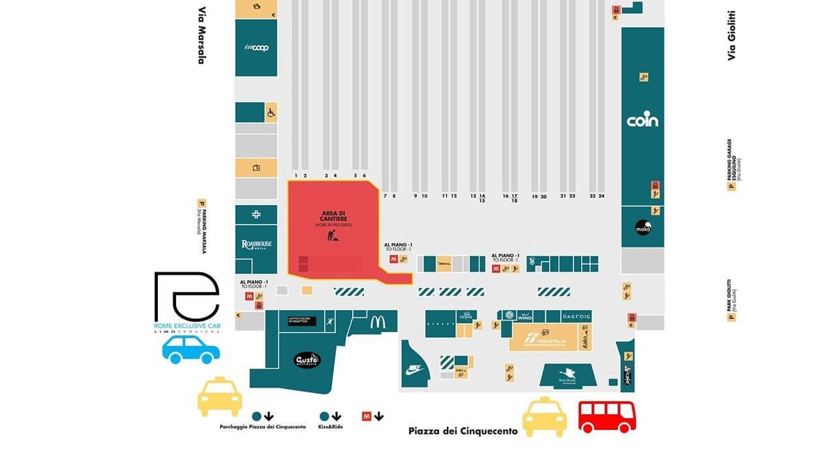 mapa nádraží termini v Řím Itálie