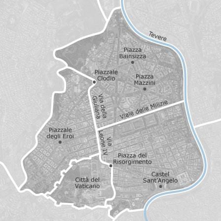 Mapa prati Řím