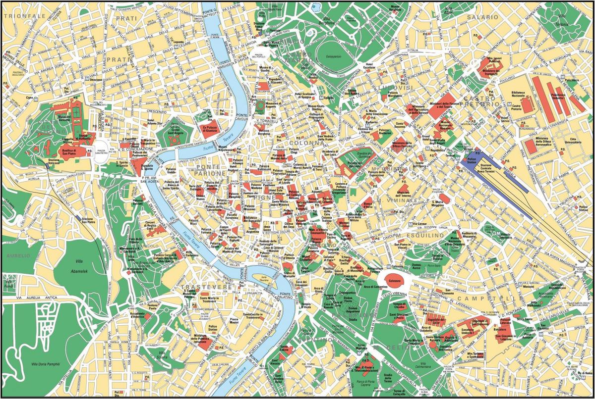 ulice mapa Řím, Itálie