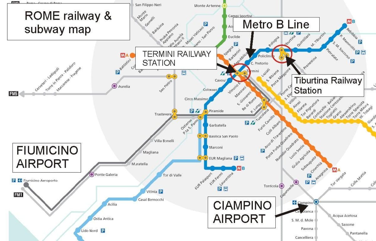 Roma termini nádraží mapě
