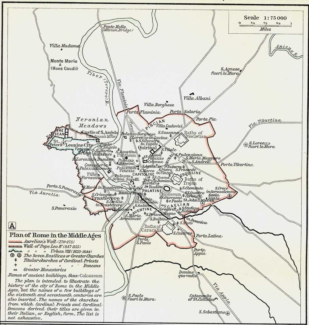Mapa středověkého Říma