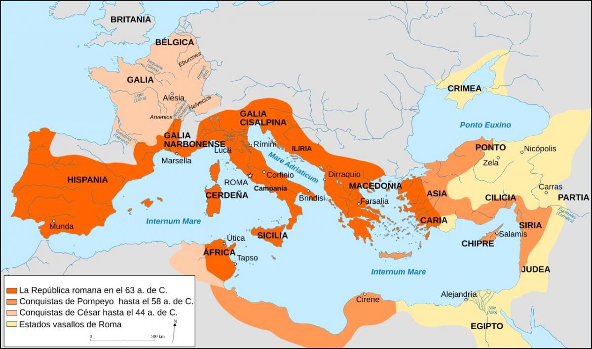 starověký Řím mapě označené