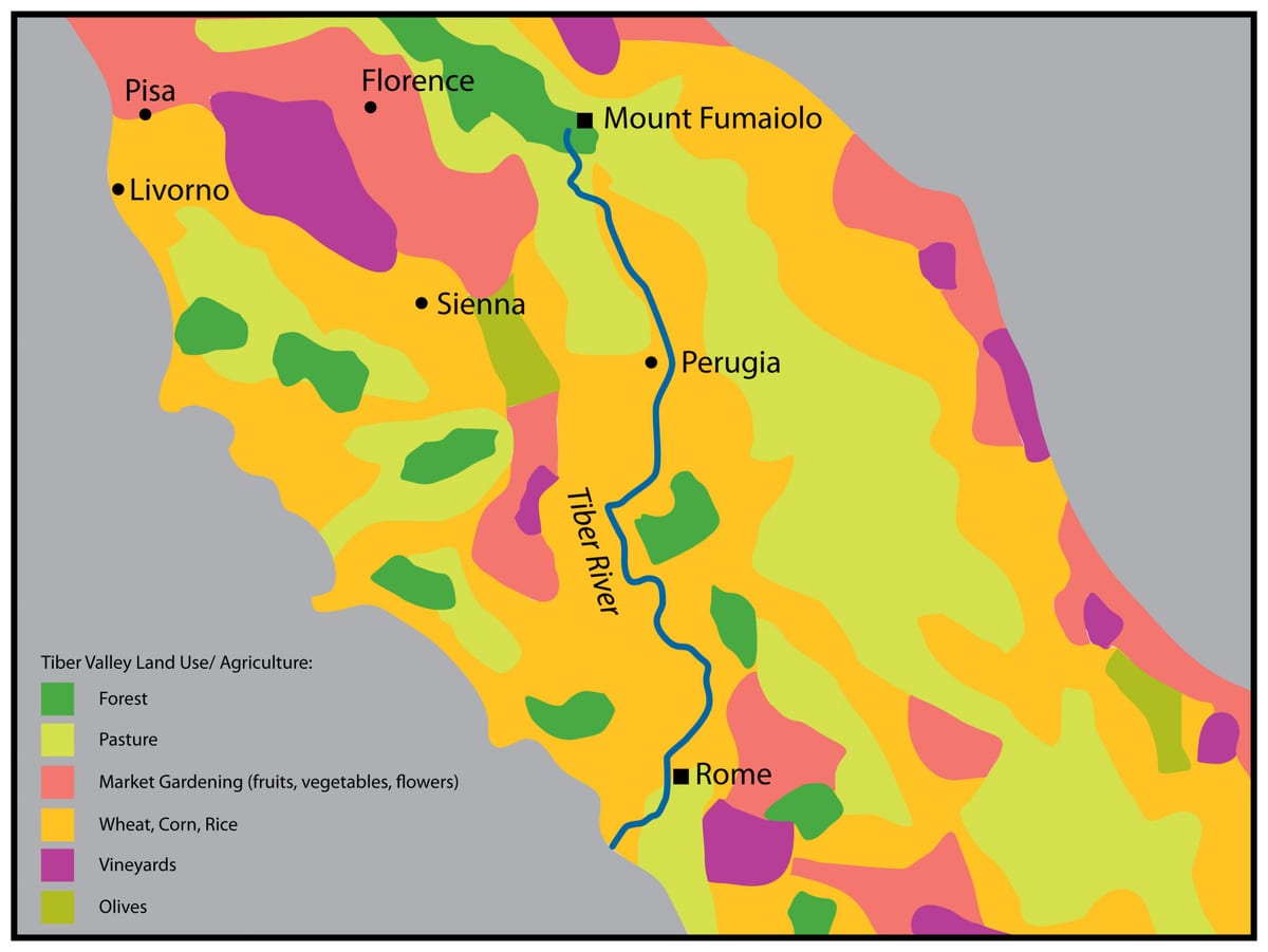 tiber řeka Řím mapě