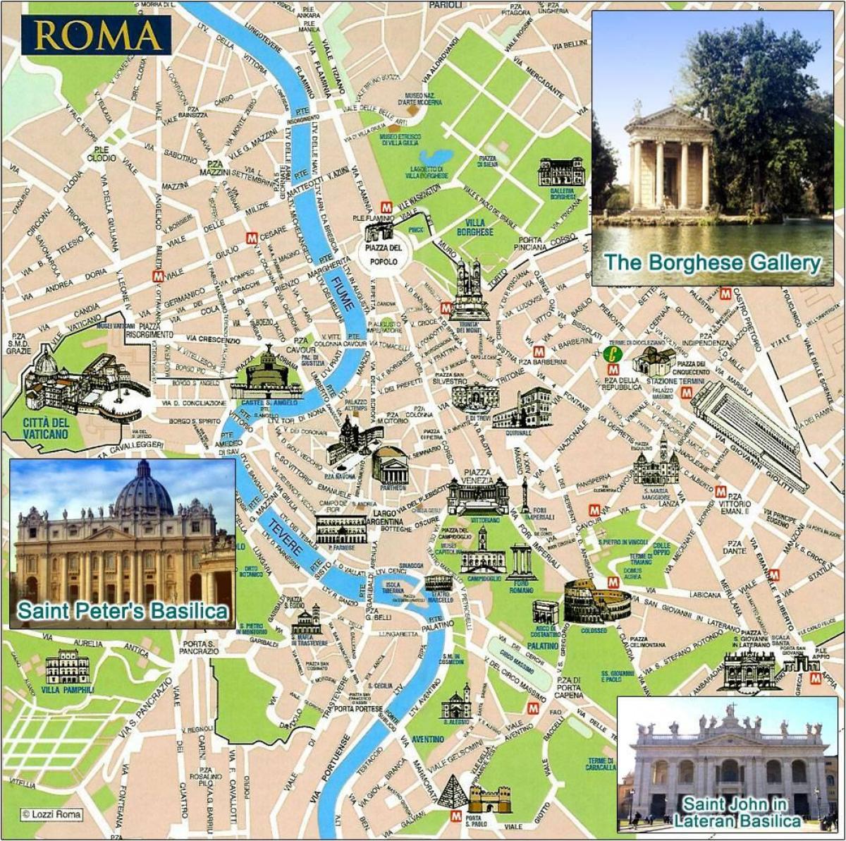 Mapa Říma bodů zájmu
