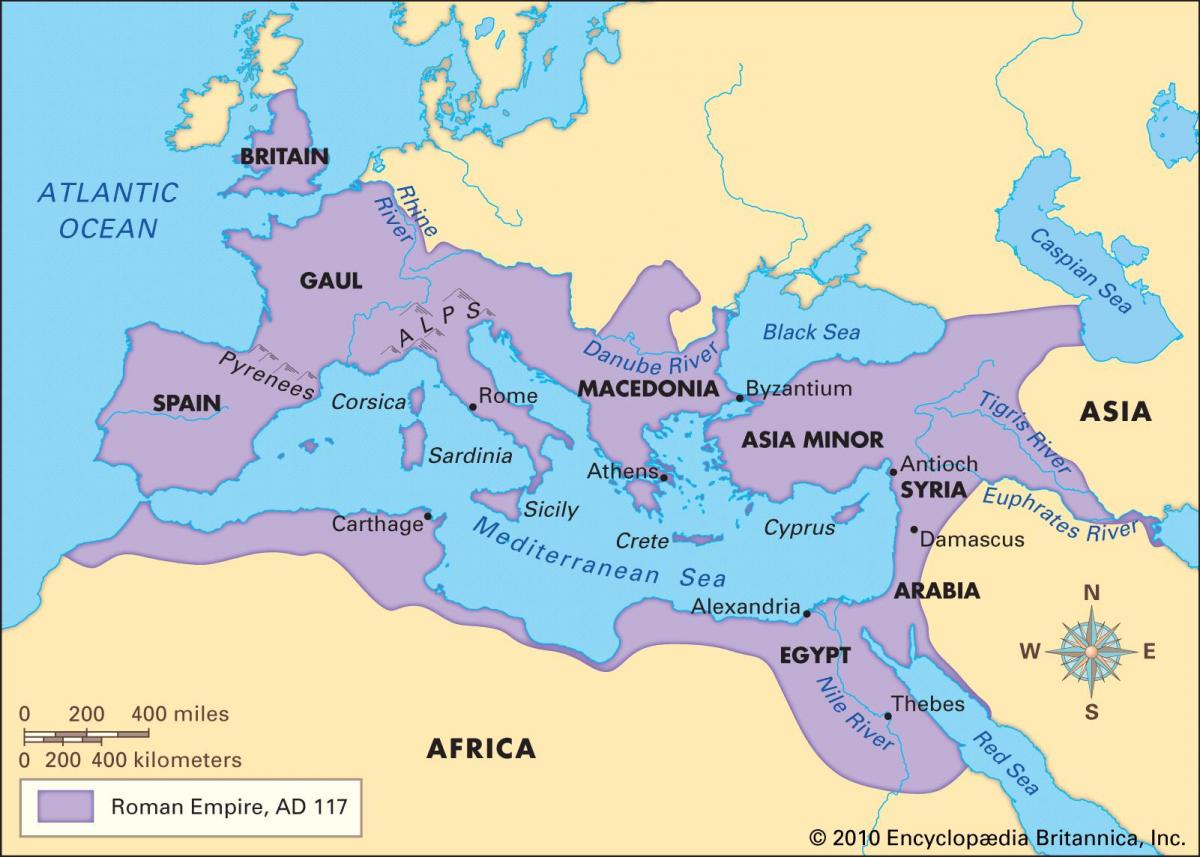 starověký Řím mapa pro děti