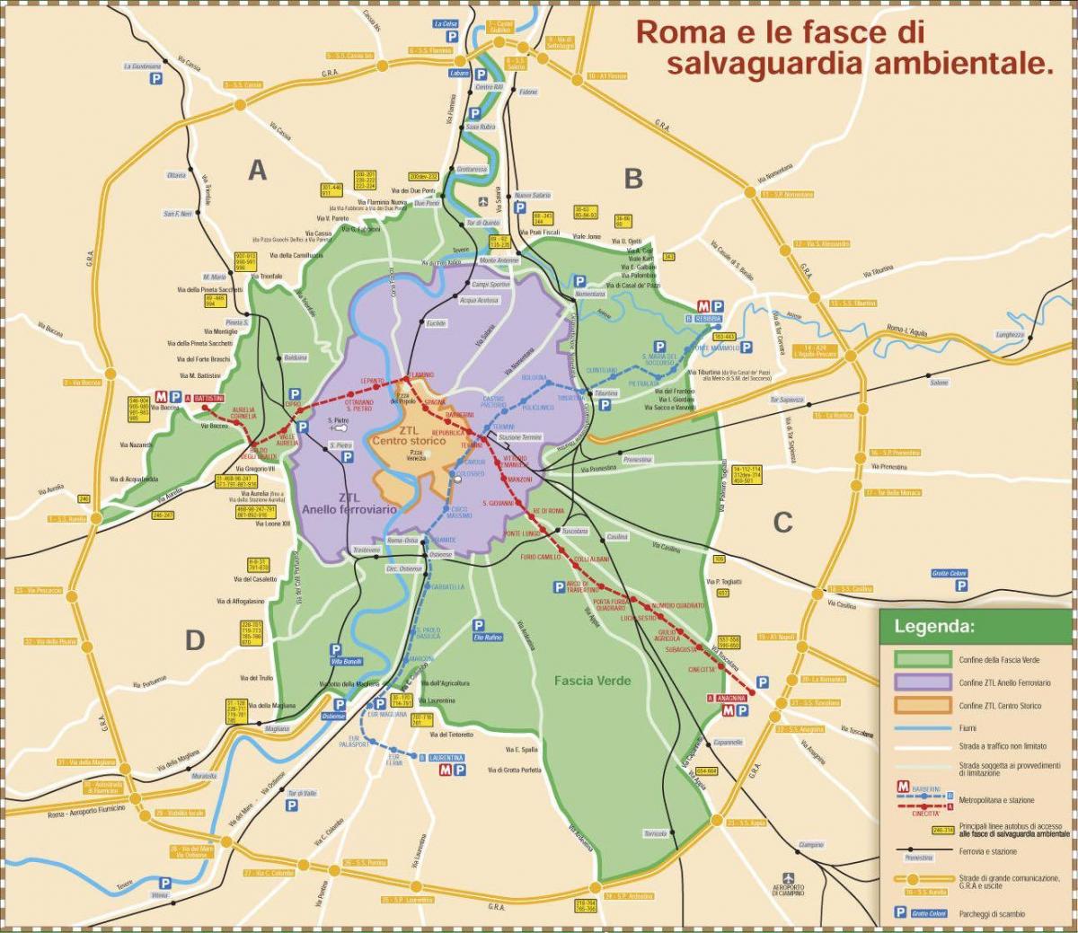 Řím ztl zóny mapě