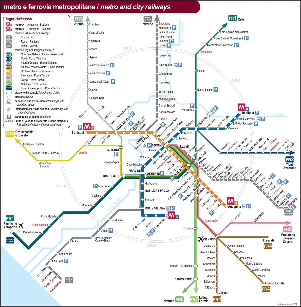 Řím Itálie nádraží mapě