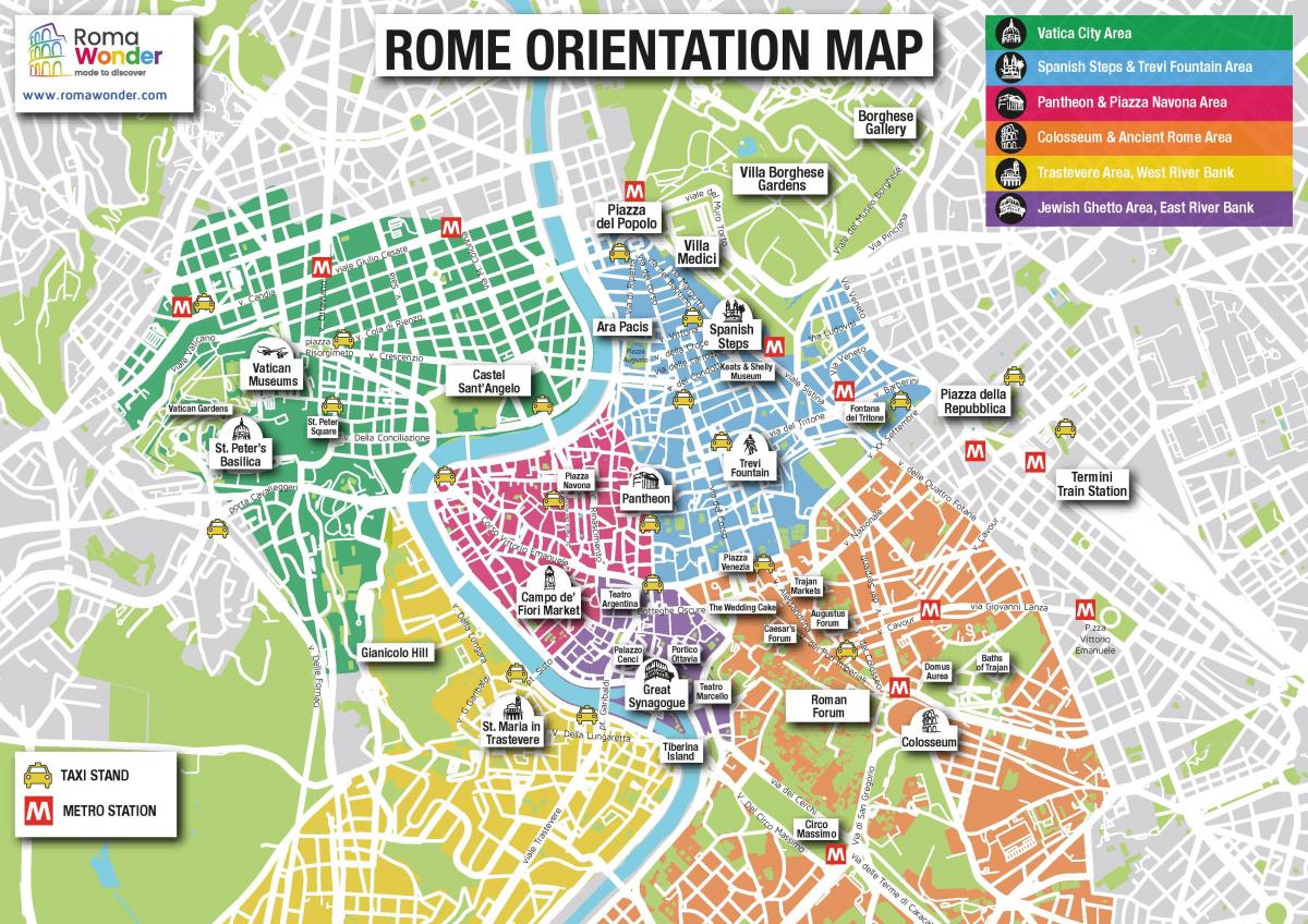 mapa turistických míst v Římě
