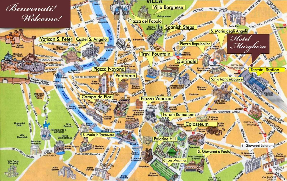 Mapa Říma průvodce