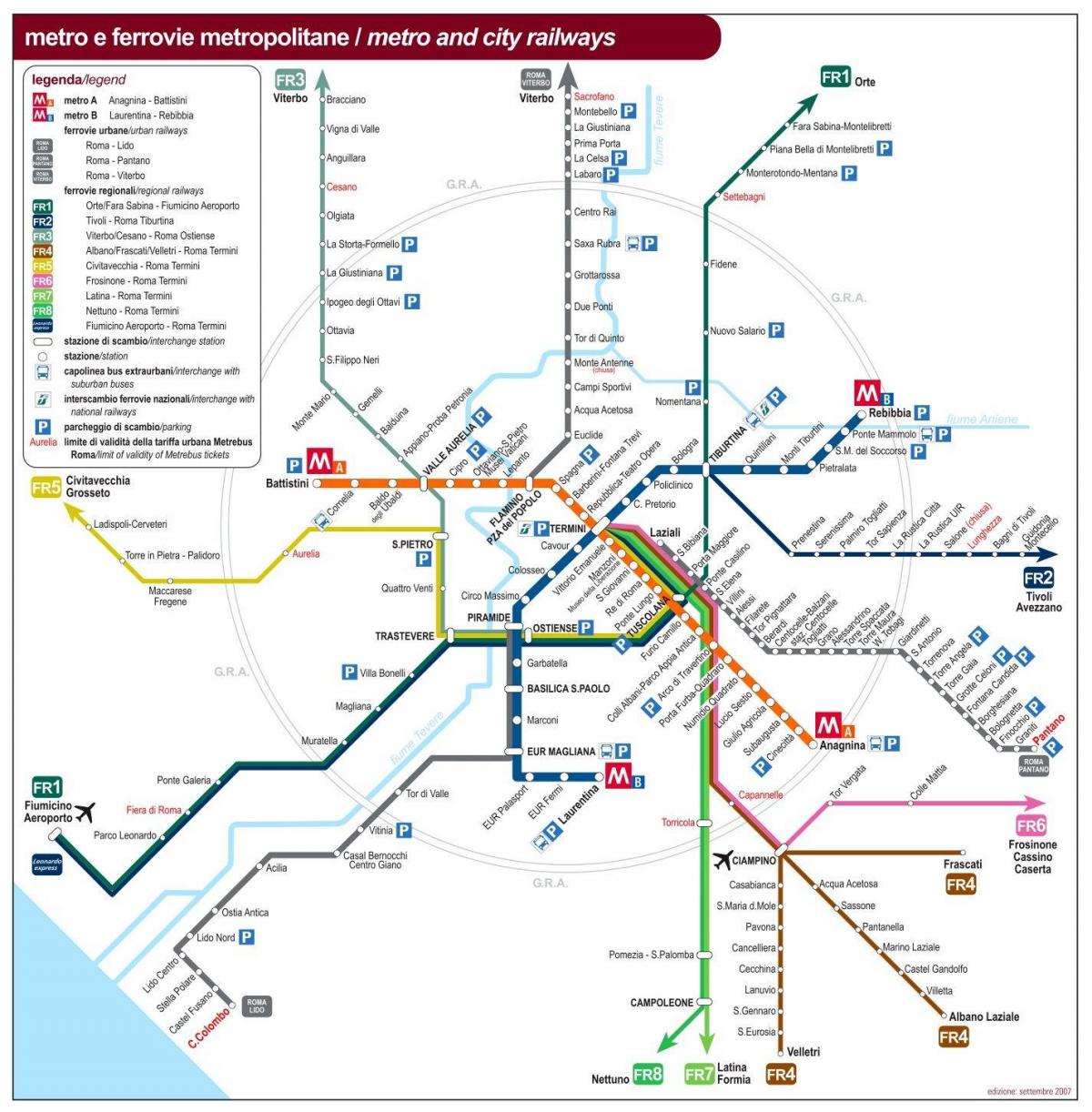 Romské veřejné dopravy mapu