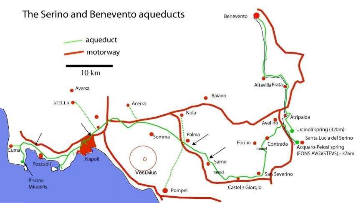Mapa Římské akvadukty 