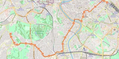 Mapa Říma h autobusové trasy