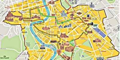 Řím hop on hop off bus tour mapa trasy