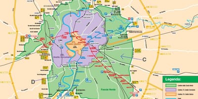 Mapa Říma parkoviště