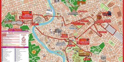 Rome city sightseeing bus mapa tras