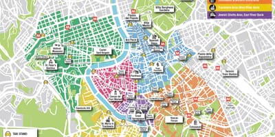 Mapa turistických míst v Římě