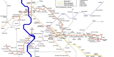 Tramvaj mapa Řím, Itálie