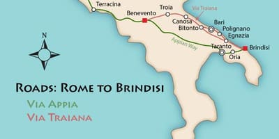 Appian way Itálie mapa