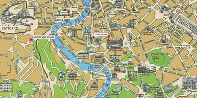 Mapa historické centrum říma města Řím 