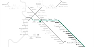 Mapa Říma metro linka c