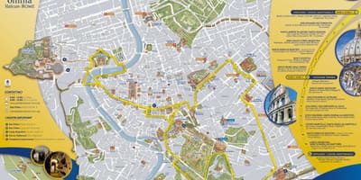 Mapa Rome open tour bus route 