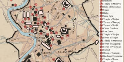 Starověké Římské město mapa rozložení