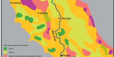 Tiber řeka Řím mapě