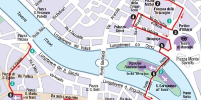 Mapa trastevere v Řím Itálie